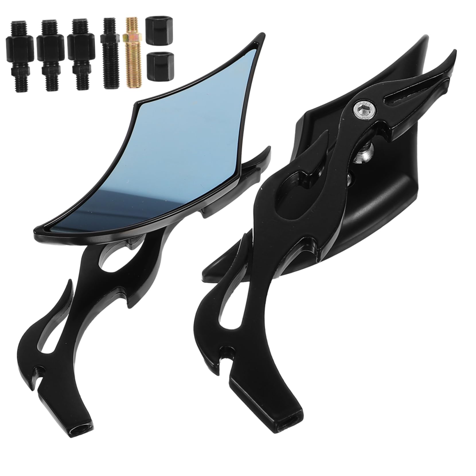GLEAVI Rétroviseurs de Guidon Noir 2 Pièces pour Moto et Vélo Électrique en Abs et Verre, Installation Facile, Compatibilité