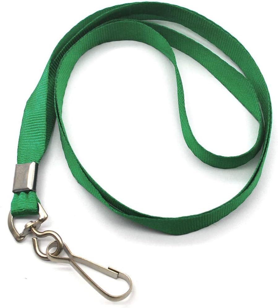 Green Lanyards 100 Pcs Lanyard for Id Badges Flat Lanyard with Badge Clip with J-Hook (Green) - Image 3