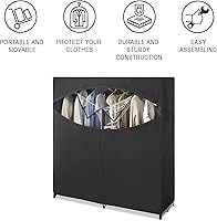Vista 2 de Closet de Polypro para ropa, de 60 pulgadas, color blanco, de Whitmor, Tela, Negro, 60-pulgada