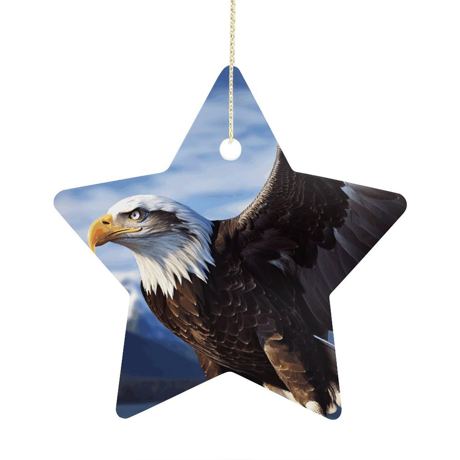 Fodpand Women's Style Eagle1 Ornament With String, Keepsake Hanging Decorations,Ceramic Ornaments For Men Indoor Home Holiday Party Gifts