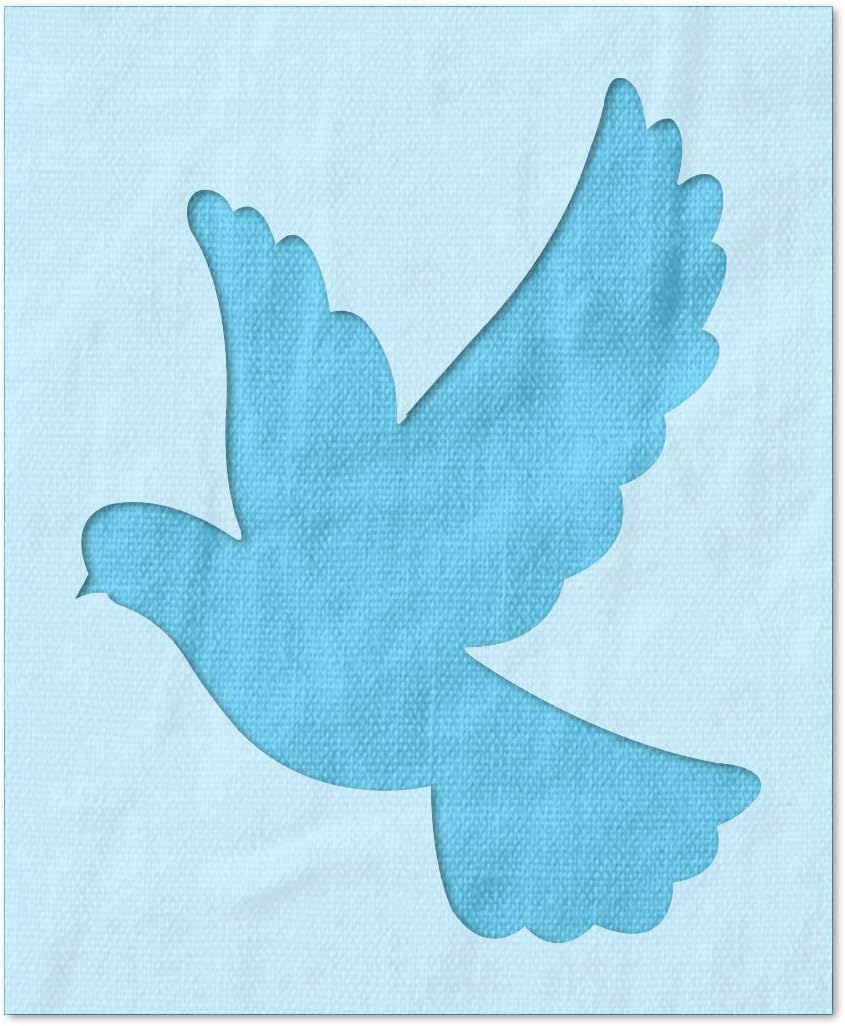 Stencil Stop Flying Dove Stencil - Reusable for DIY Projects, Painting, Drawing, Crafts - 14 Mil Mylar Plastic (14.25 x 18 inches)