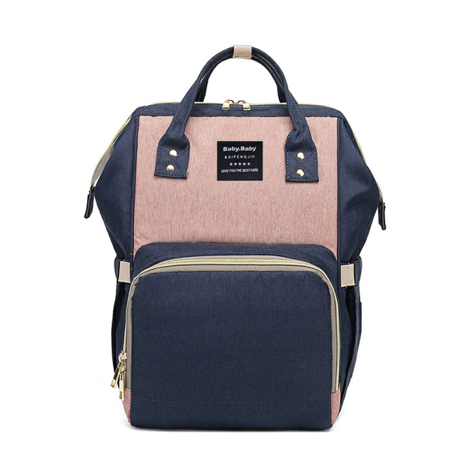 House of Quirk Baby Diaper Bag Maternity Backpack (Dark Blue/Pink)-picture-28