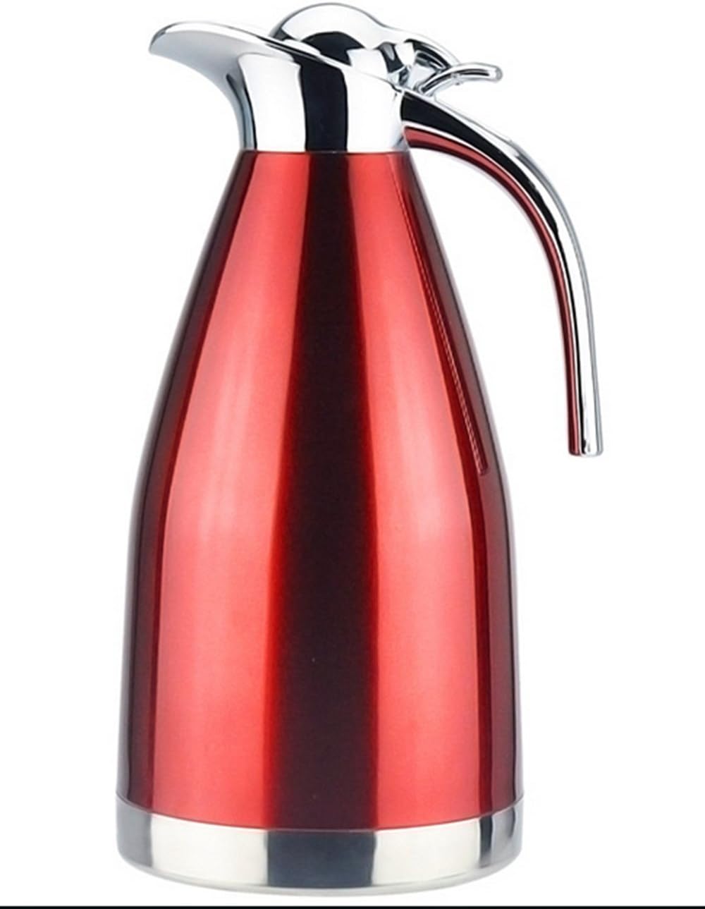 KSENDALO Premium 1.5L/51oz Thermal Coffee Carafe/Vacuum Insulated Carafe with Press Button Top, Double Wall/18/10 Austenitic Stainless Steel/Classical Heavy-Duty, for Home/Cafe, Red