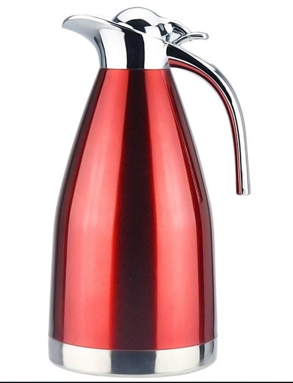 KSENDALO Premium 1.5L/51oz Thermal Coffee Carafe/Vacuum Insulated Carafe with Press Button Top, Double Wall/18/10 Austenitic Stainless Steel/Classical Heavy-Duty, for Home/Cafe, Red