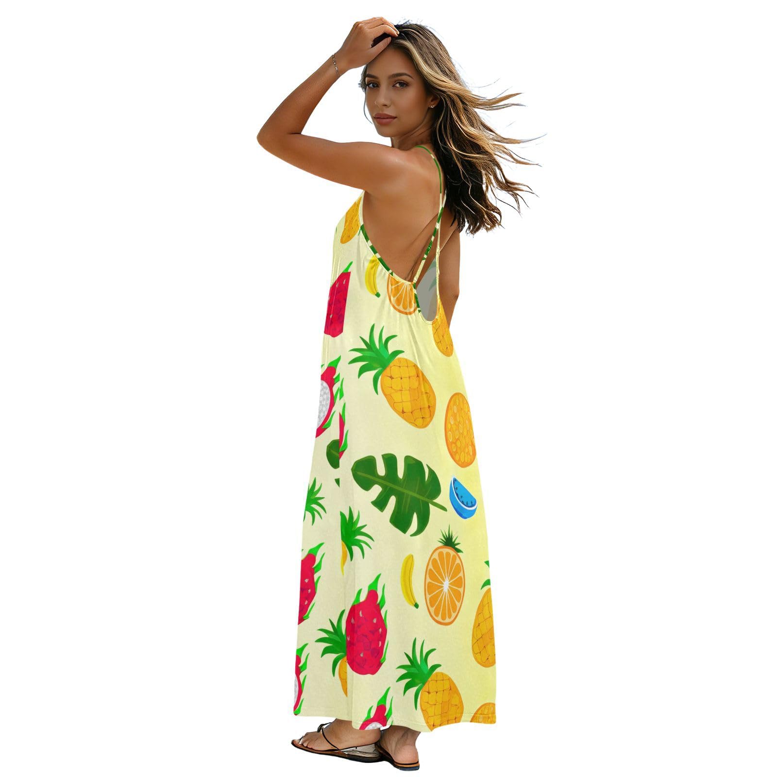 Robe longue dos nu fleurie pour vos soirées d'été à la plage