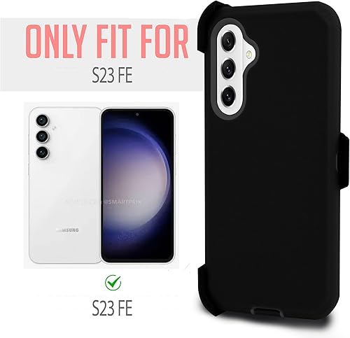 Miniatura 2 de Funda para Samsung Galaxy S23 FE, resistente y duradera, con protección de puerto, incluye soporte de clip para cinturón con protector de pantalla