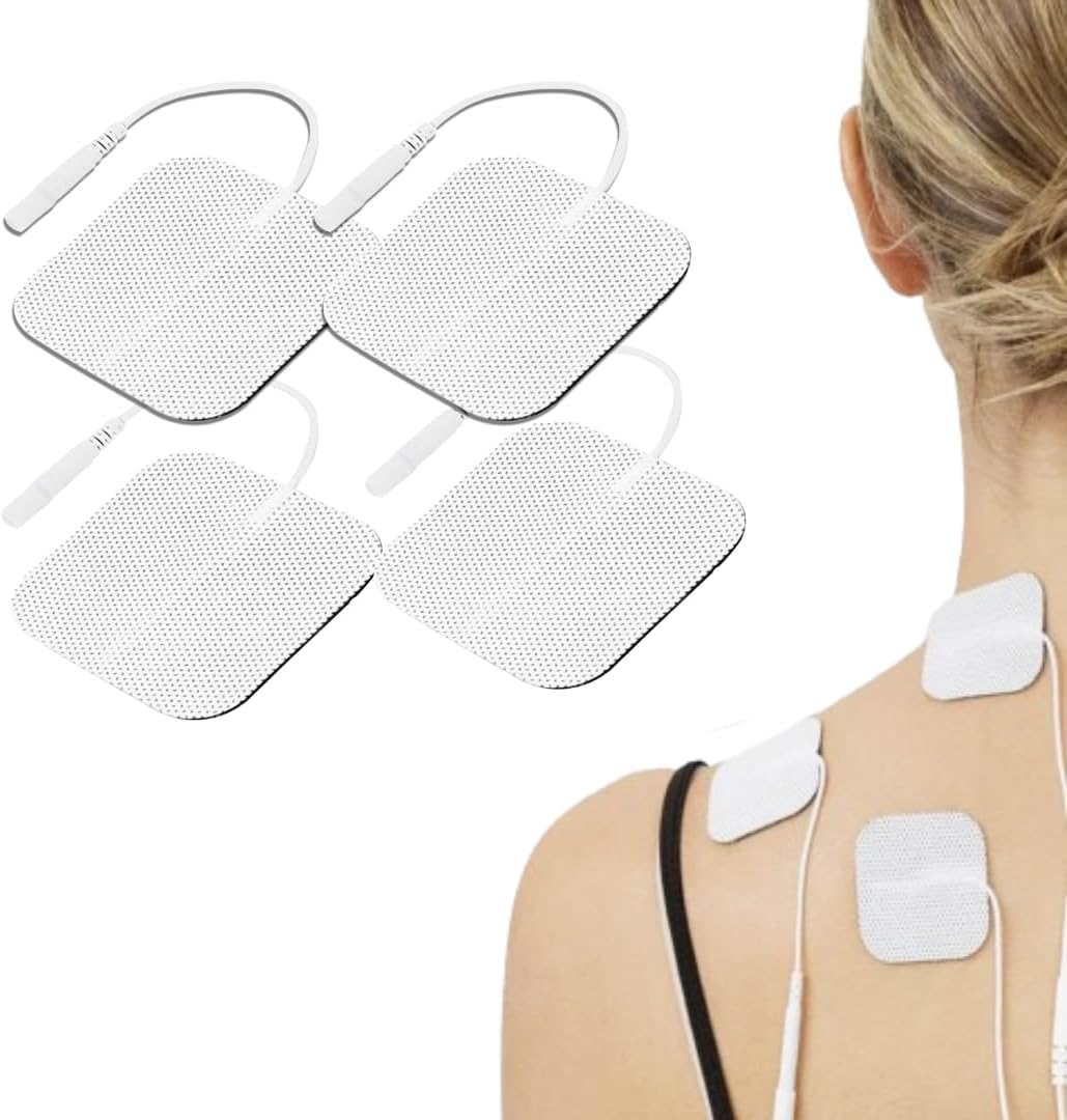 Tens Electrode Pads (Pack Of 4) Superior Long Lasting Self-Adhesive Electrodes 5x5cm Prewired Compatible With Medfit | Tenscare | Bodyclock | TPN | Neurotrac | Auvon Tens Machines