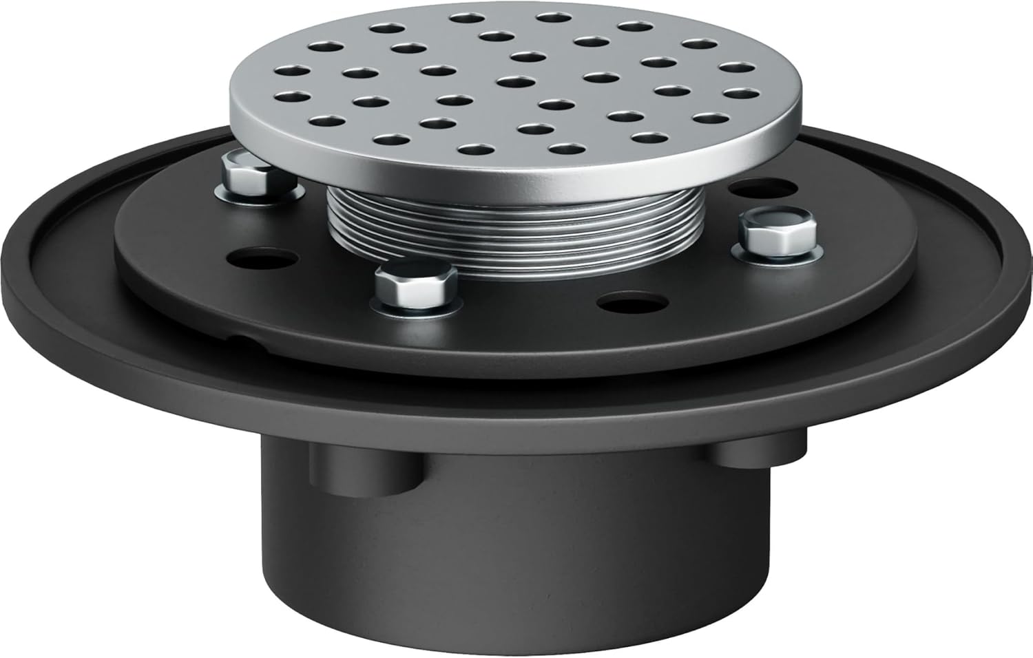 PROFLO PF42957RD Cast Iron Round Shower Drain (2" IPS Connection) - Chrome