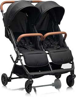 Ultra Lightweight for 2 Kids,Only 25 lbs,9" Ball-Bearing Wheels | Independent Multi-Position Recline, UPF 50+ Canopies, All-Terrain Wheels, Compact Self-Standing Fold,Fit Through Doorways