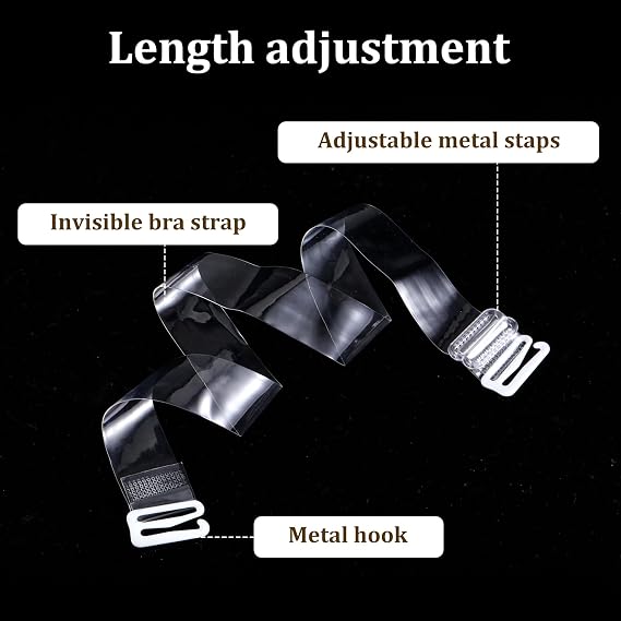6 Pairs Transparent Bra Straps Clear Bra Straps Invisible Adjustable Shoulder Strap Non-Slip Shoulder Strap for Women Strapless Bras(3 Sizes)