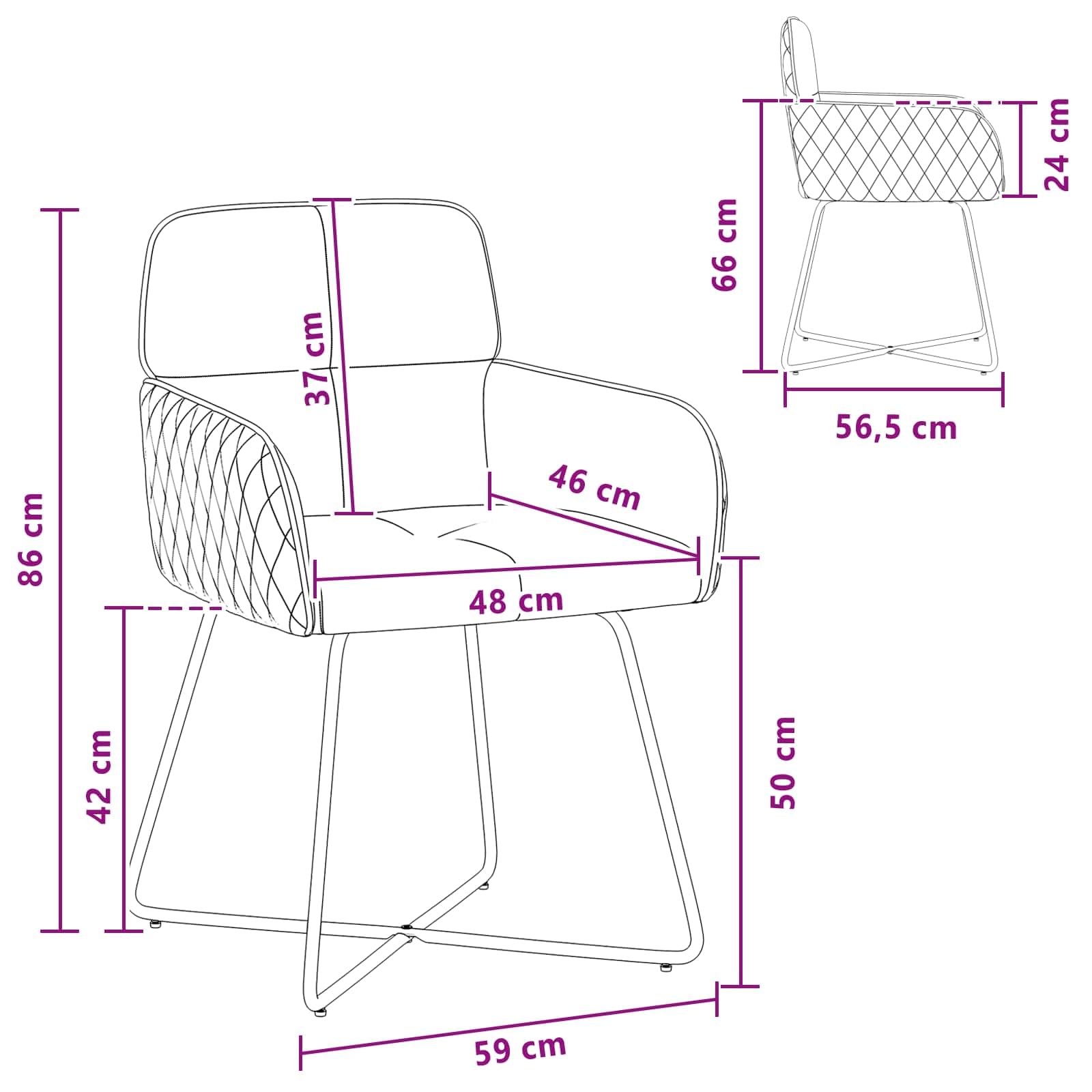 Krzesło do jadalni, zestaw 4 sztuk, aksamitne, jasnoszare 59 x 56,5 x 86 cm, z metalowym stelażem, krzesło tapicerowane z podłokietnikami, ergonomiczne oparcie, nowoczesne wzornictwo, trwałe
