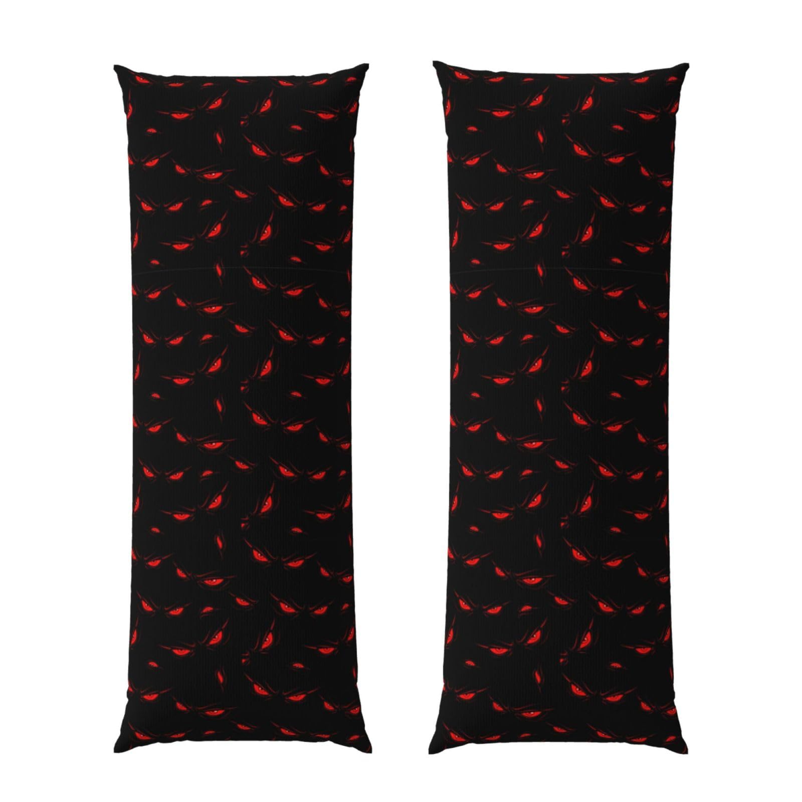 Long Body Pillow Cover 20x60 Evil Red Eyes, Soft Flannel Pillowcase with Zipper, Cozy Cushion Protector for Couch Sofa Bed Sleeping Decoration