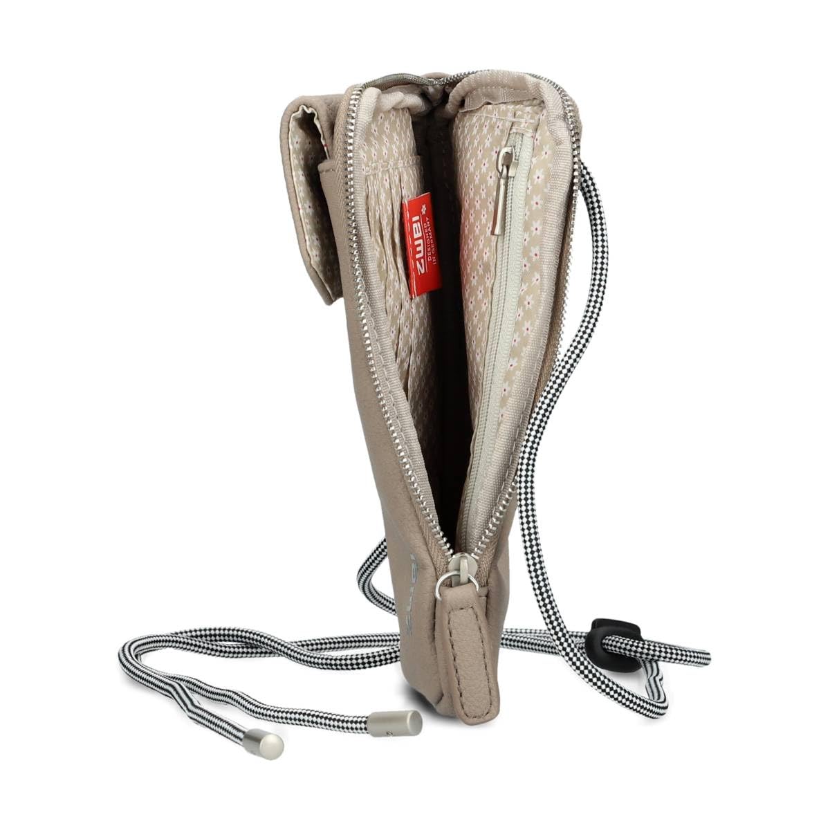 Zwei Pokrowiec na telefon komórkowy do zawieszenia MP30, etui na smartfon, 19 x 10 cm, kieszeń na monety + 4 przegródki na karty, zamek błyskawiczny na całym obwodzie, pasek z regulacją długości,