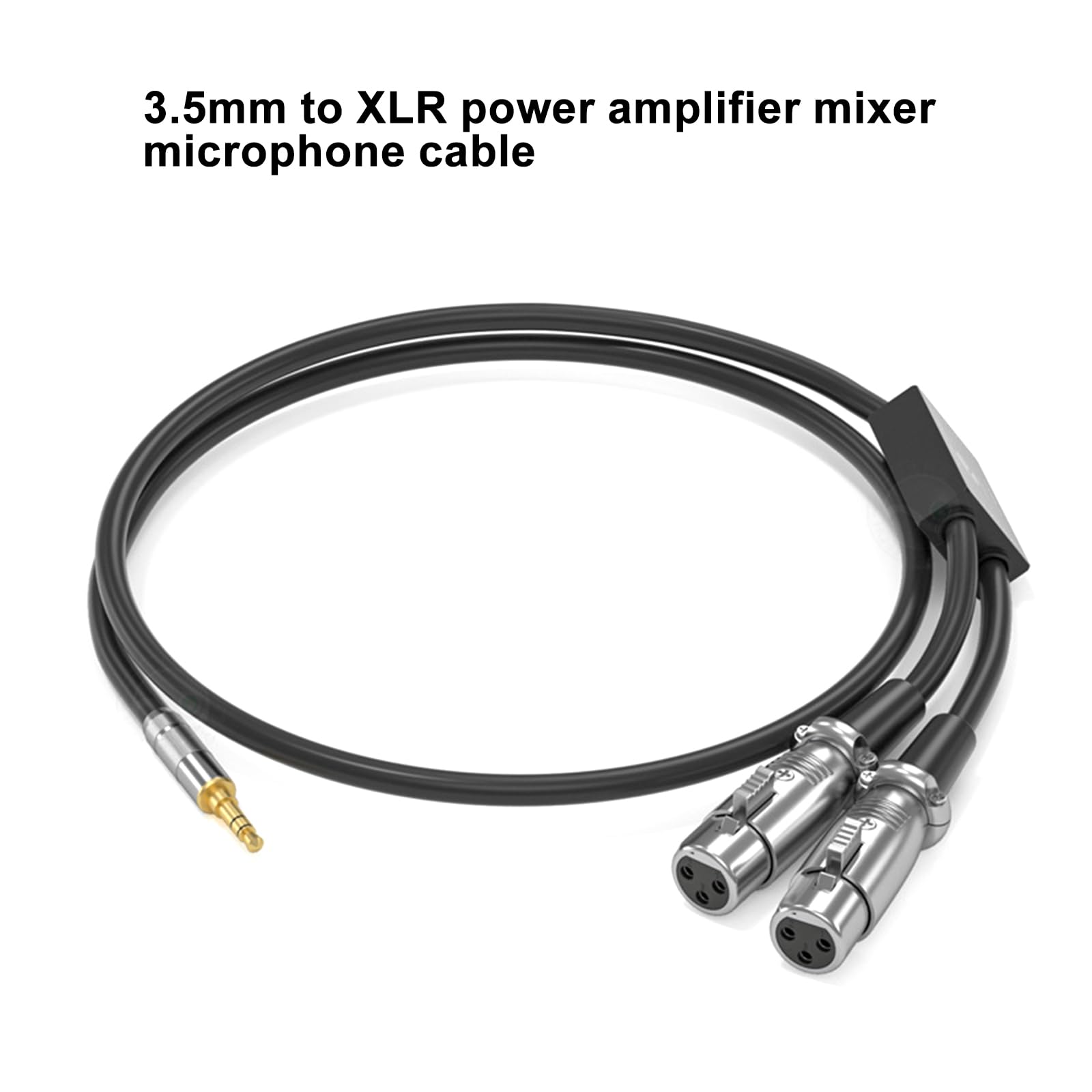 Cable adaptador divisor en Y de 3,5 mm a doble de 3 pines para amplificadores, consolas de mezcla, micrófonos, 15 cm-10 m