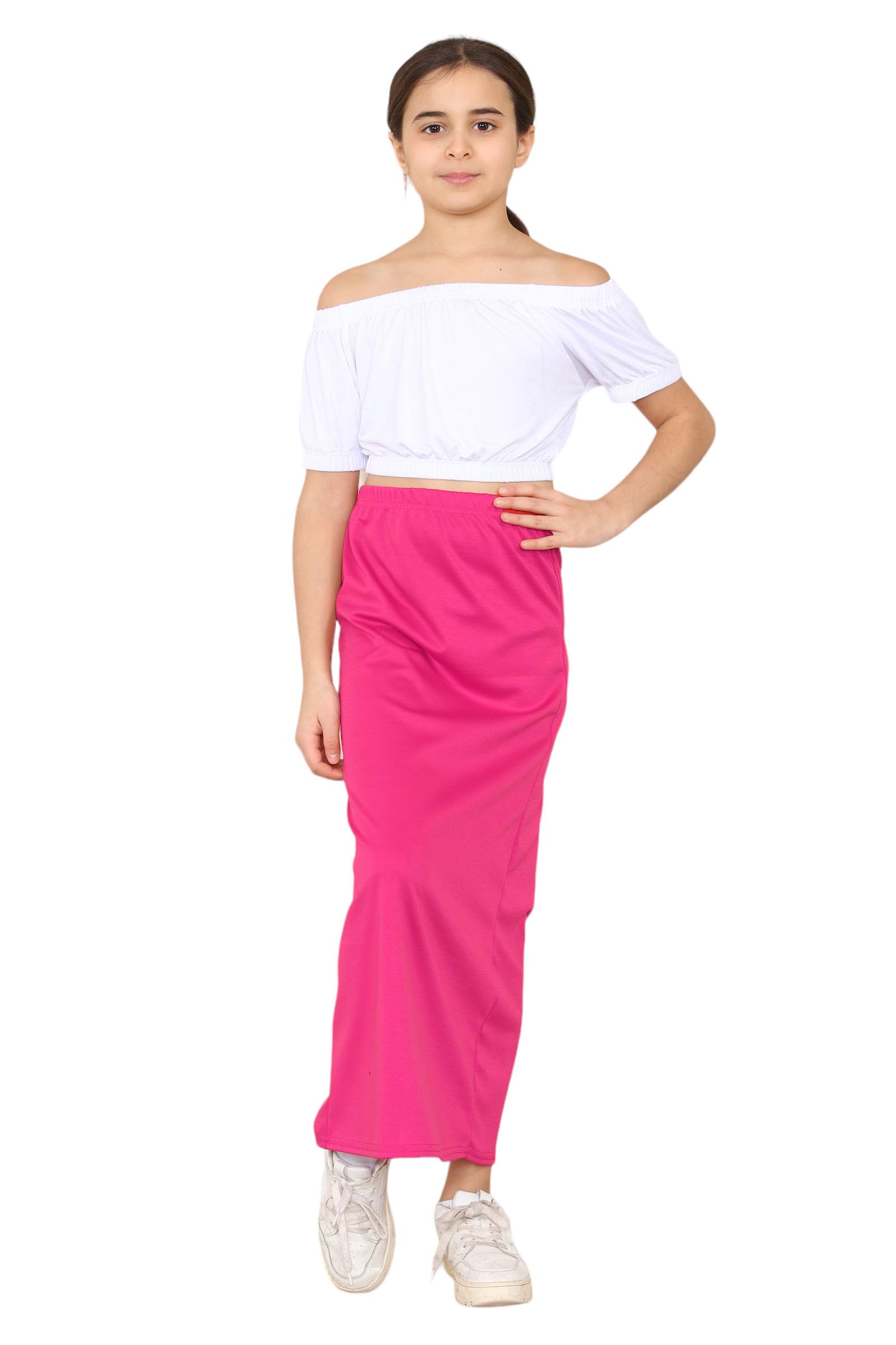 Loxdonz Girls Casual High Waist Maxi Skirt Kids Long Summer Skirts