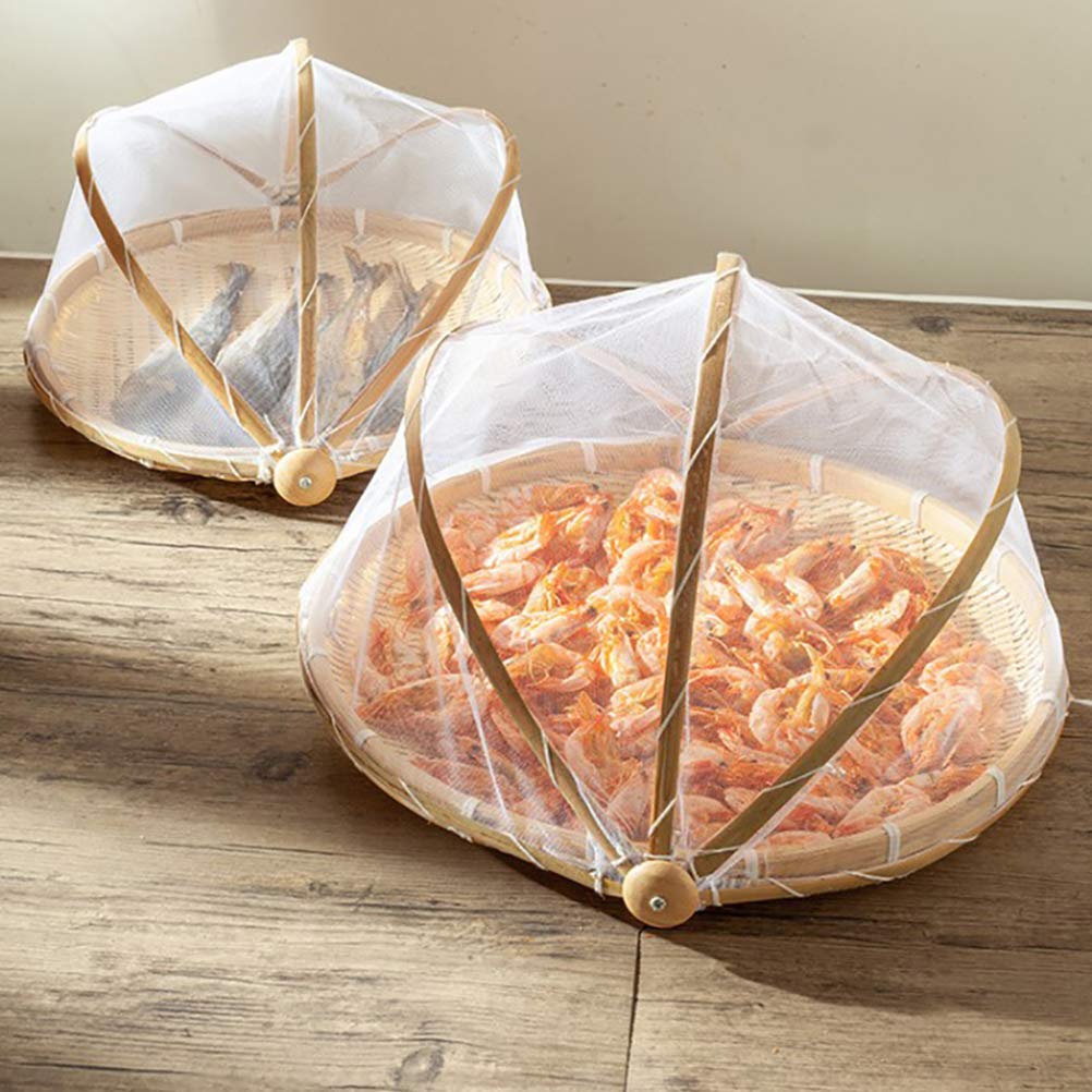 Bambus Aufbewahrungskörbe 2er Set - Kehrschaufel & Gemüsetablett Mit Deckel