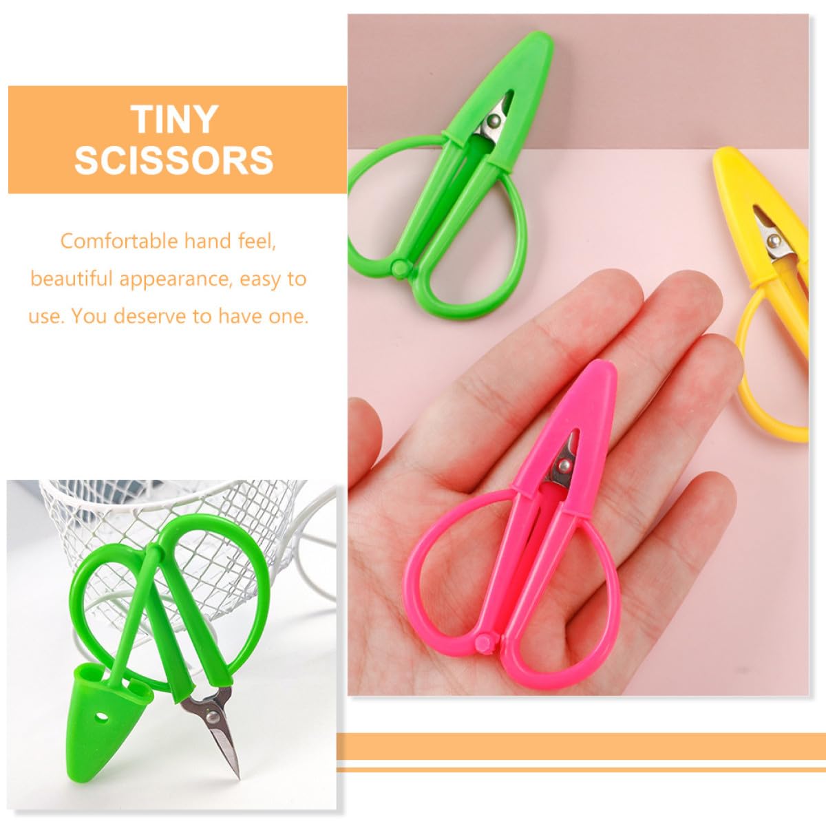 TOYANDONA y Funda de Silicona 6 Tijeras Pequeñas de Acero Inoxidable de Costura Portátiles con Mango Ergonómico Ideales para Cortar Hilo y Tela en Manualidades