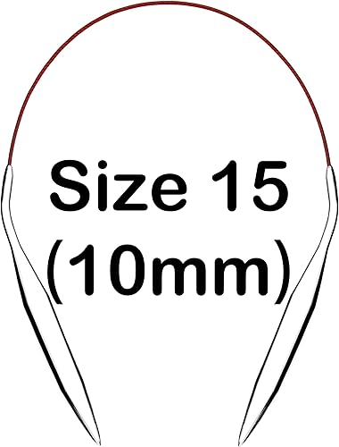 Miniatura 2 de Juego de agujas de tejer circulares tamaño 15, juego de 16 pulgadas de metal redondo