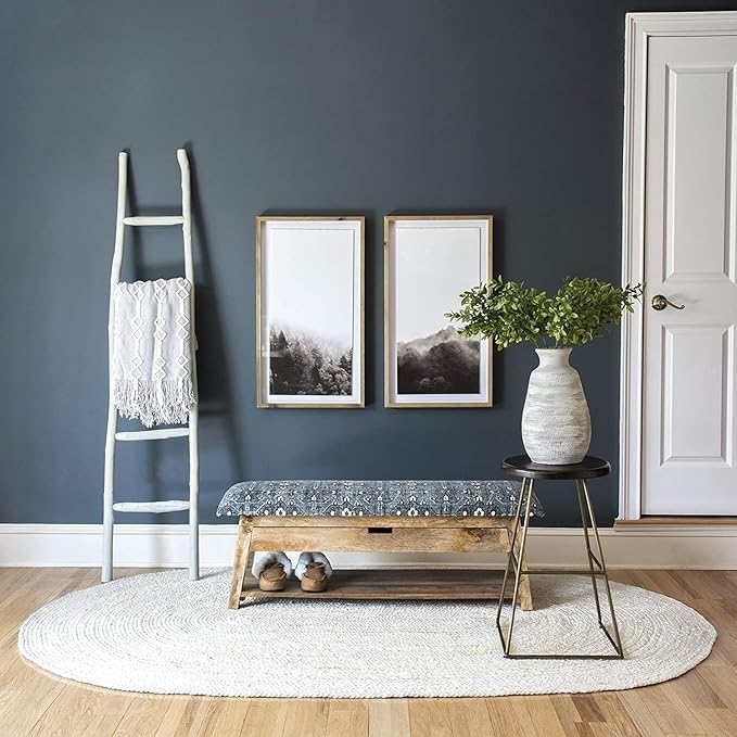 Tapis ovale en jute fait à la main Blanc cassé 0,8 x 1,2 m