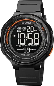 Relógio Masculino esportivo militar multifuncional digital com mostrador grande, luz LED luminosa, contagem regressiva, resistente à água até 50 metros, cronômetro, alarme, calendário semanal, pulseira de resina