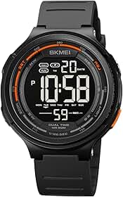Relógio Masculino esportivo militar multifuncional digital com mostrador grande, luz LED luminosa, contagem regressiva, resistente à água até 50 metros, cronômetro, alarme, calendário semanal, pulseira de resina