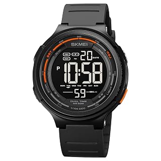 Relógio Digital Esportivo Resistente à Água 50M, Pulseira de Silicone
