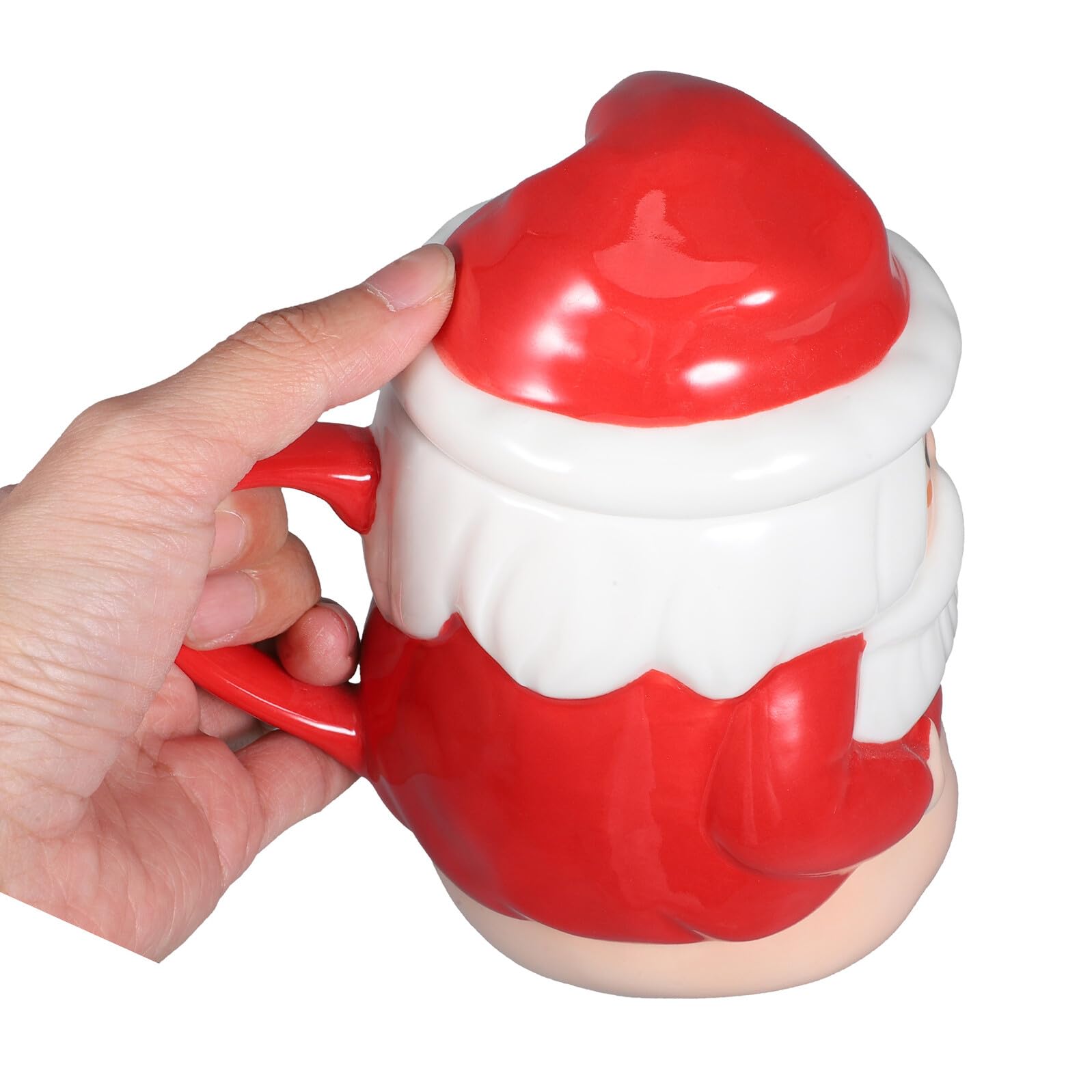 Zerodeko Taza Navideña de Papá Noel de Cerámica Decorativa para Té para Fiestas de Navidad