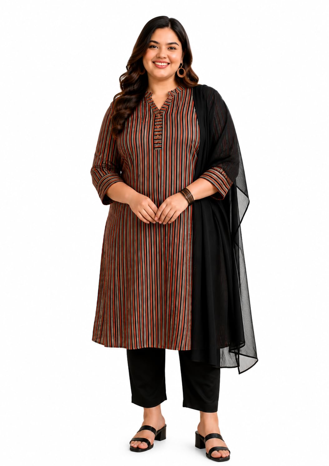 yash gallery Women's Cotton Printed Kurta Pant with Chiffon Dupatta Ethnic Salwar Suit Set-picture-14