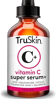 TruSkin Vitamin C Super Serum for Face – All-in-One Anti-Aging Serum with Vitamin C, Retinol, Niacinamide, Hyaluronic Acid & Squalane – Improve Appearance of Dark Spots, Firmness & Texture, 2 Fl Oz