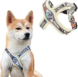 Coleira Peitoral Ajustável para Cachorros com Guia de Passeio e Bordas Reflexivas (Areia, P)