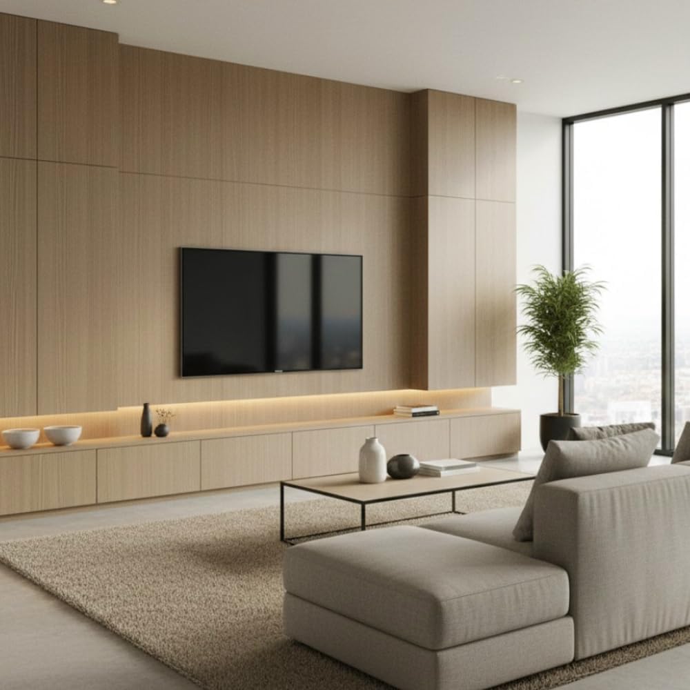 ROSEROSA Peel and Stick Faux Ash Wood Architectural Film Self-Adhesive Vinyl Film Wallpaper Door Wrap Counter Top Border Mirror Molding Trim KW134