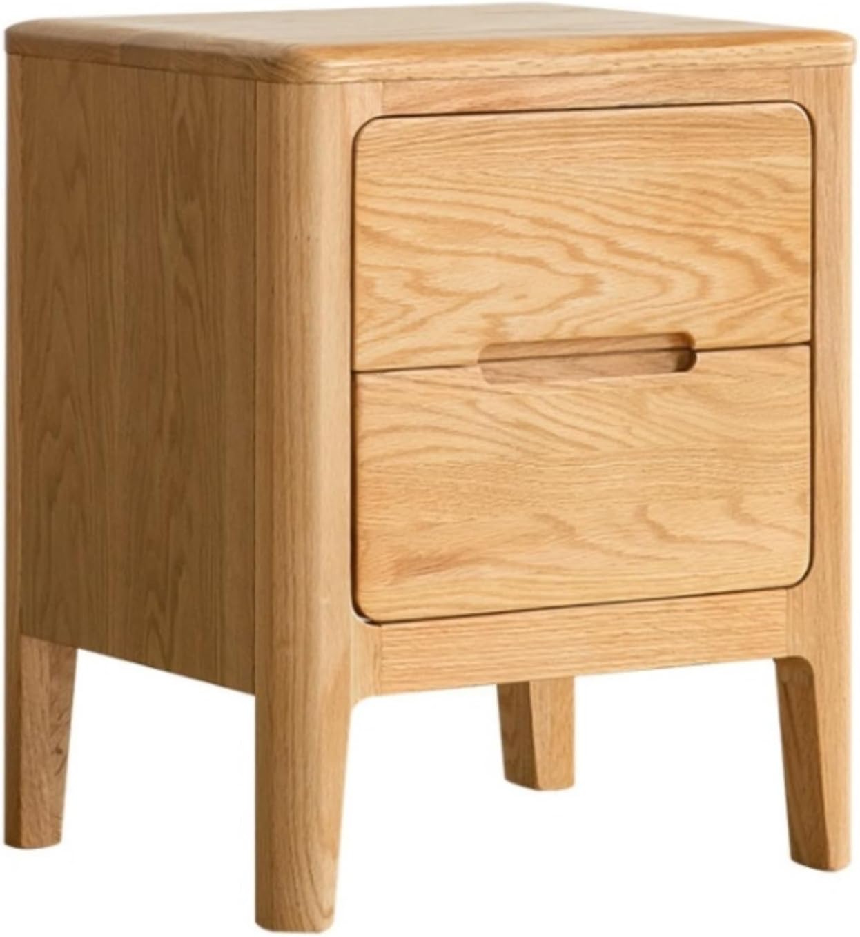 Bedside Tabl Wood Simple Bedside Table Side Table Modern Nightstand Bedroom Locker Double Storage Drawer Living Room(Wood color)
