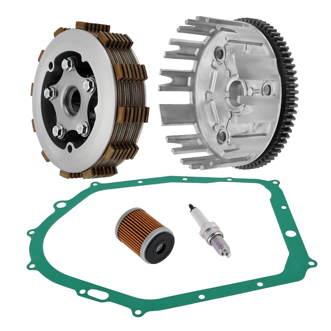 Kit de embrague reforzado con canasta para Yama-ha Raptor 350 2004-2013 Warrior 350 1987-2004 Kodiak 400 1993-1998 Big Bear 350 4x4 1987-1997 Big Bear 350 2x4
