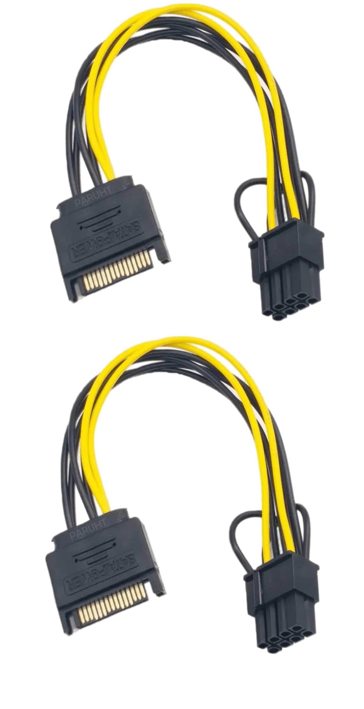 WiredCom 15Pin SATA Male to 8pin |6+2| PCI-E Female Video Card Power Supply Component, 8 Pin PCIe to SATA 15 Pin Power Cable (Pack Of 2) (B0D8GFJ3C4) Amazon Price History, Amazon Price Tracker