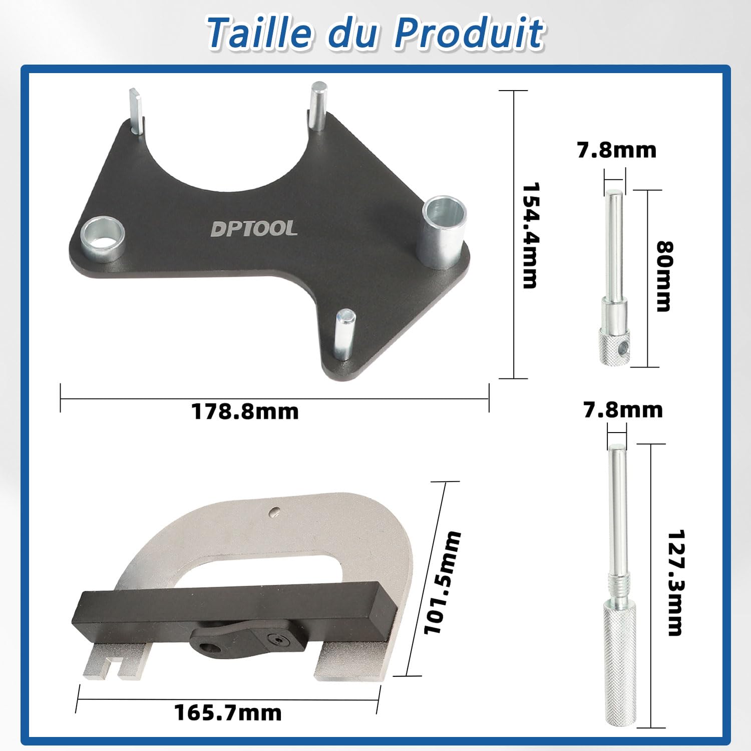 DPTOOL Strumenti di bloccaggio della fasatura del Motore dell'albero a camme Compatibile con i Codici Renault Clio Laguna Megane 1.4 1.6 1.8 2.0 16V Motore a Benzina K4J K4M F4P F4R