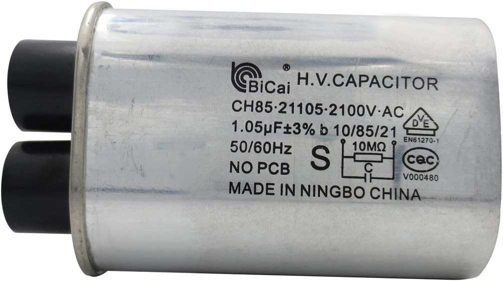 Meter Star CQC&VDE Universal Household Microwave High Voltage Capacitor 1.05uf ch85 21105 2100V AC H.V.Capacitor 10/85/21 50/60Hz NO PCB,VDE EN61270-1