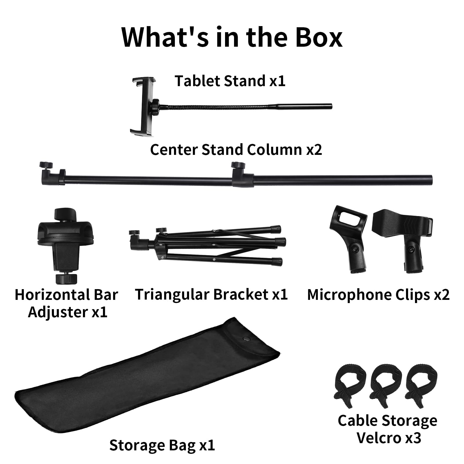 Mic Stand, 2 in 1 Microphone Stand Floor, 88 to 158cm Pad Microphone Dual-Use Mic Holder Hidden Line Design Boom Arm Dual-Use Mic Holder with Gooseneck Carrying Bag for Singing Stage Broadcast