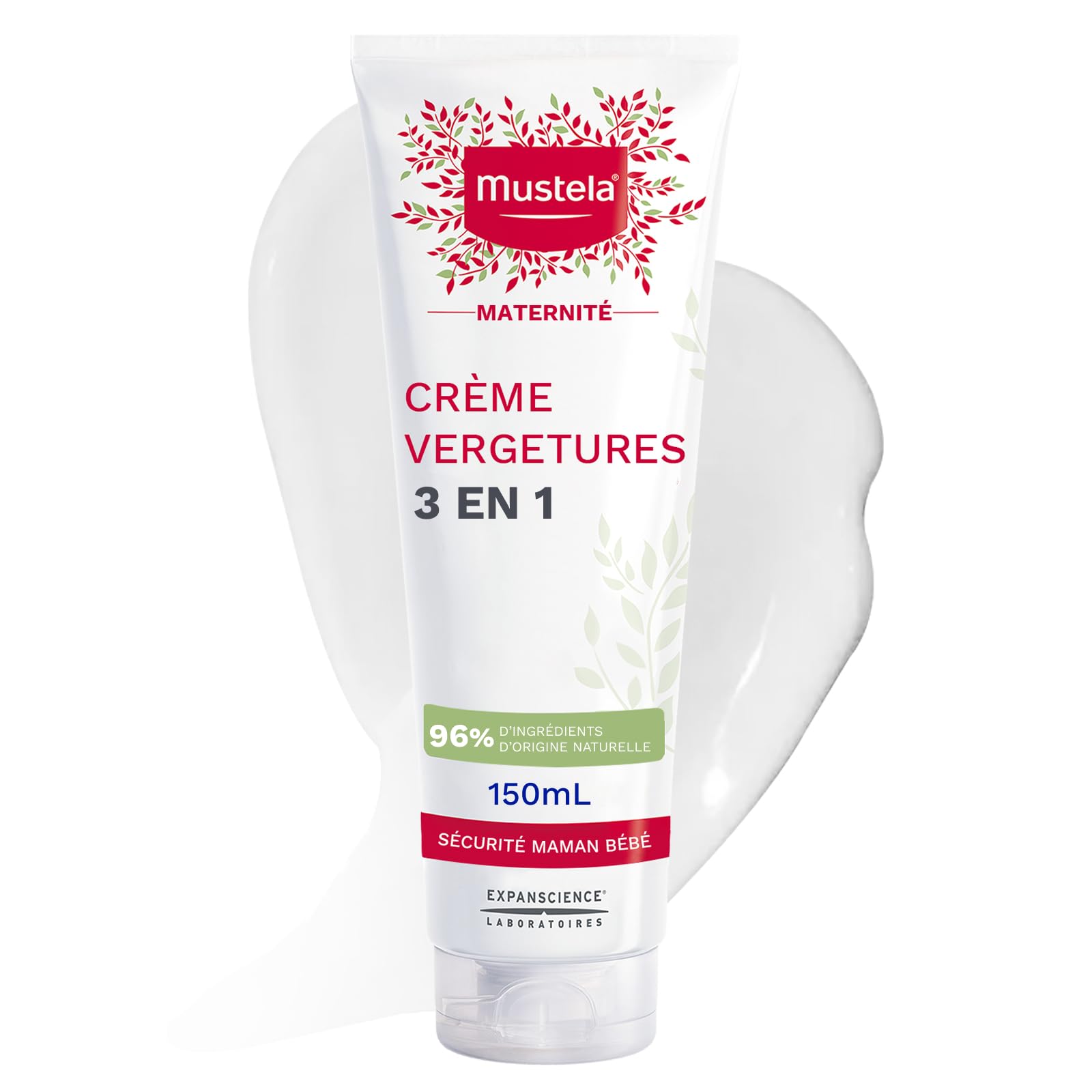 Mustela - Crème Vergetures - Prévention Efficace - Anti Vergetures Grossesse - A Base d'Huile de Maracuja, Formulé avec 96% d'Ingrédients d'origine Naturelle - Gamme Maternité et Femme Enceinte