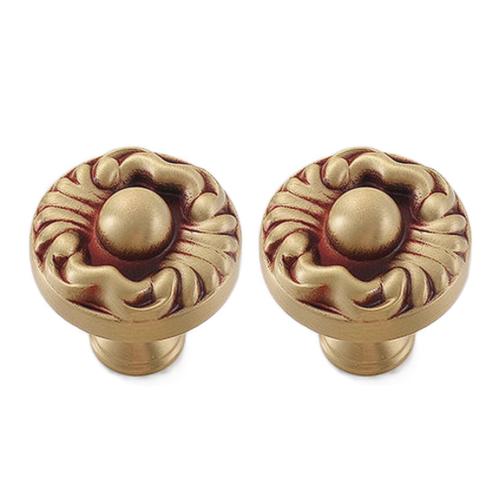 Chenhoju One Color Brass Retro Cabinet Pulls Single Hole Or Double Hole Options, Vintage Style For Drawers And Wardrobes Cabinet Pulls(33Mm)