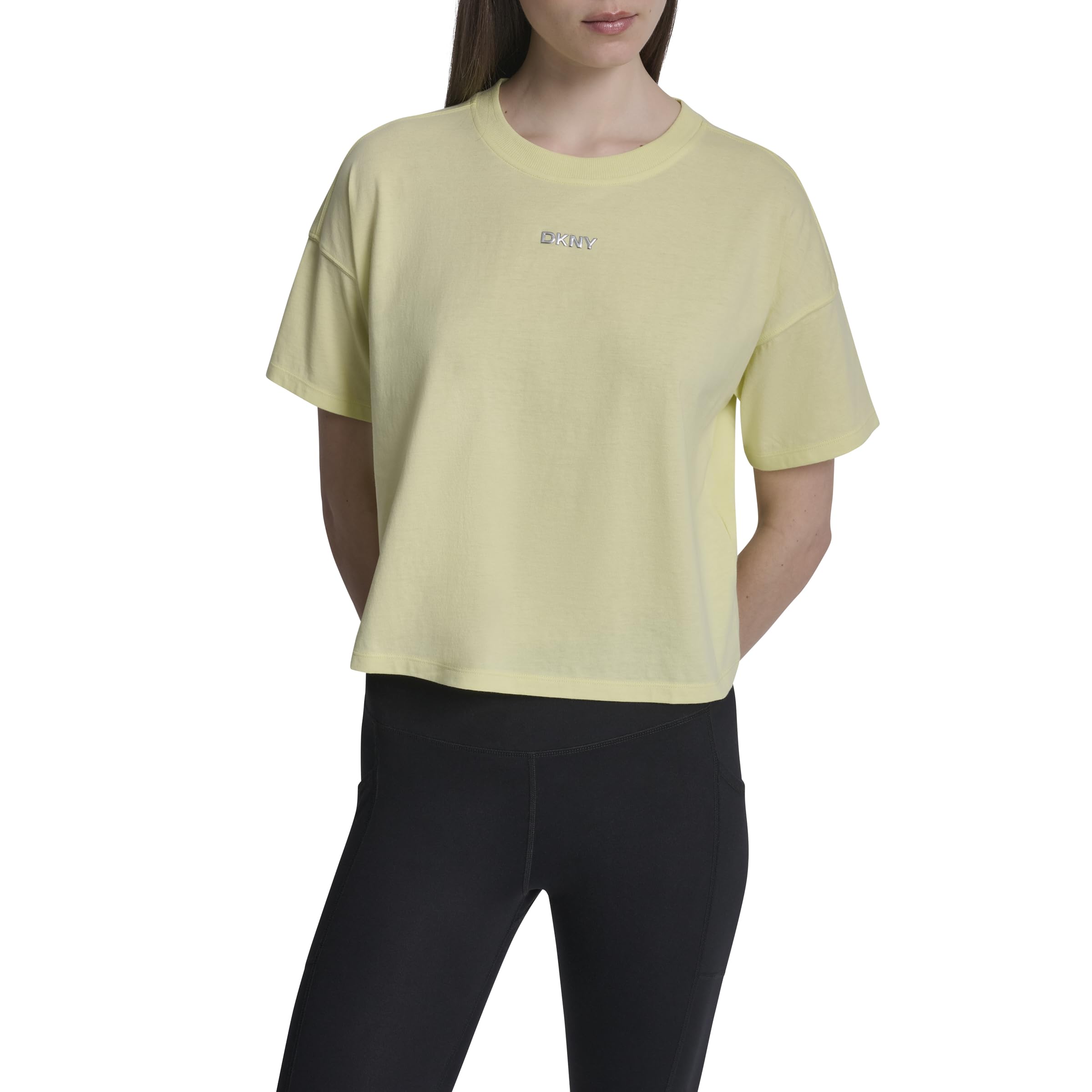 

                                                    DKNY Women's Metallic Bubble Logo Drop Shoulder Cr