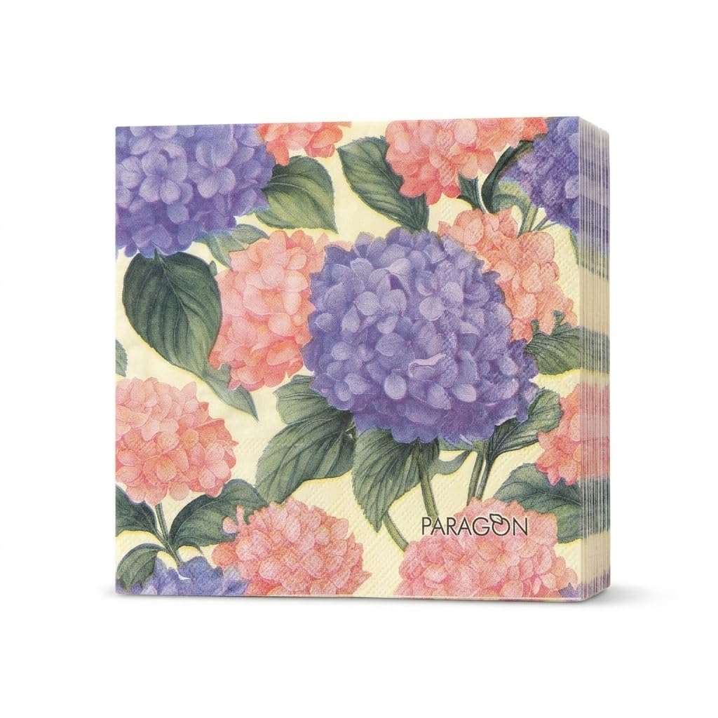 Nice Touch hydrangea Printed Paper Napkins, Floral Design (25 Pulls, 33 X 33 cm), 3 PLY Table Napkins-picture-43