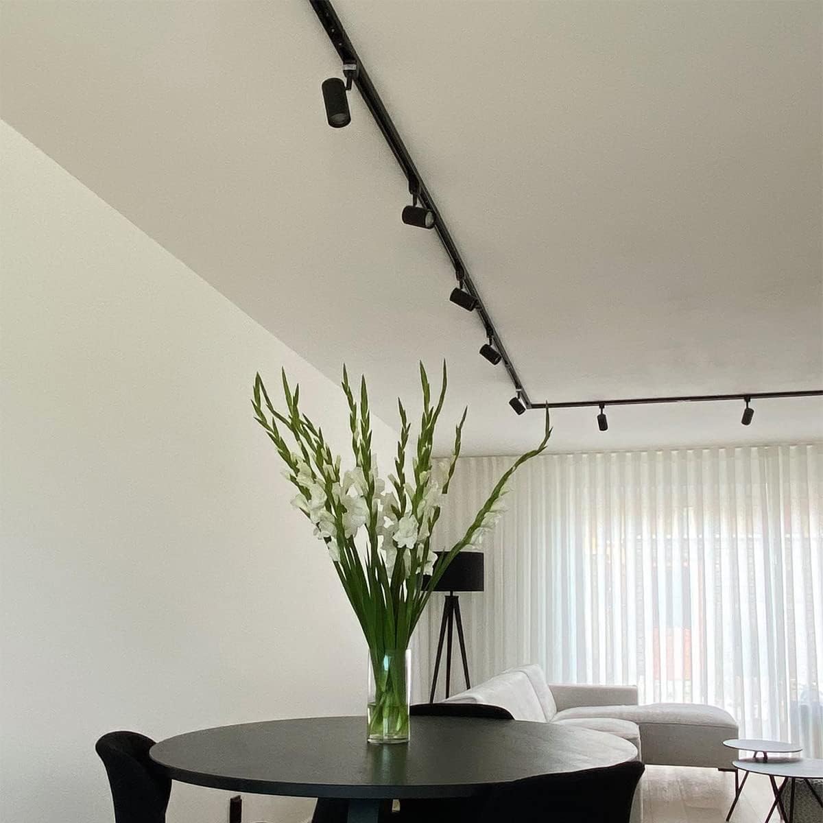 QAZQA Schienensystem Schwarz | 5-flammig Spot-Leuchte | 286 Cm Schiene, GU10 Fassung | Dimmbar, Industrie-Design