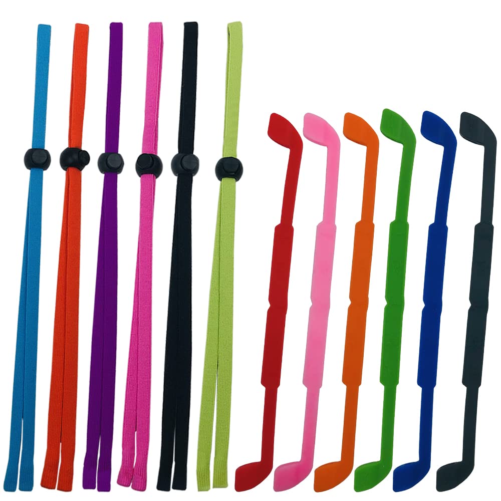 FineGood12 correas para gafas, cordón ajustable para gafas antideslizante para niños, correa para el cuello para gafas de sol deportivas para hombres y mujeres