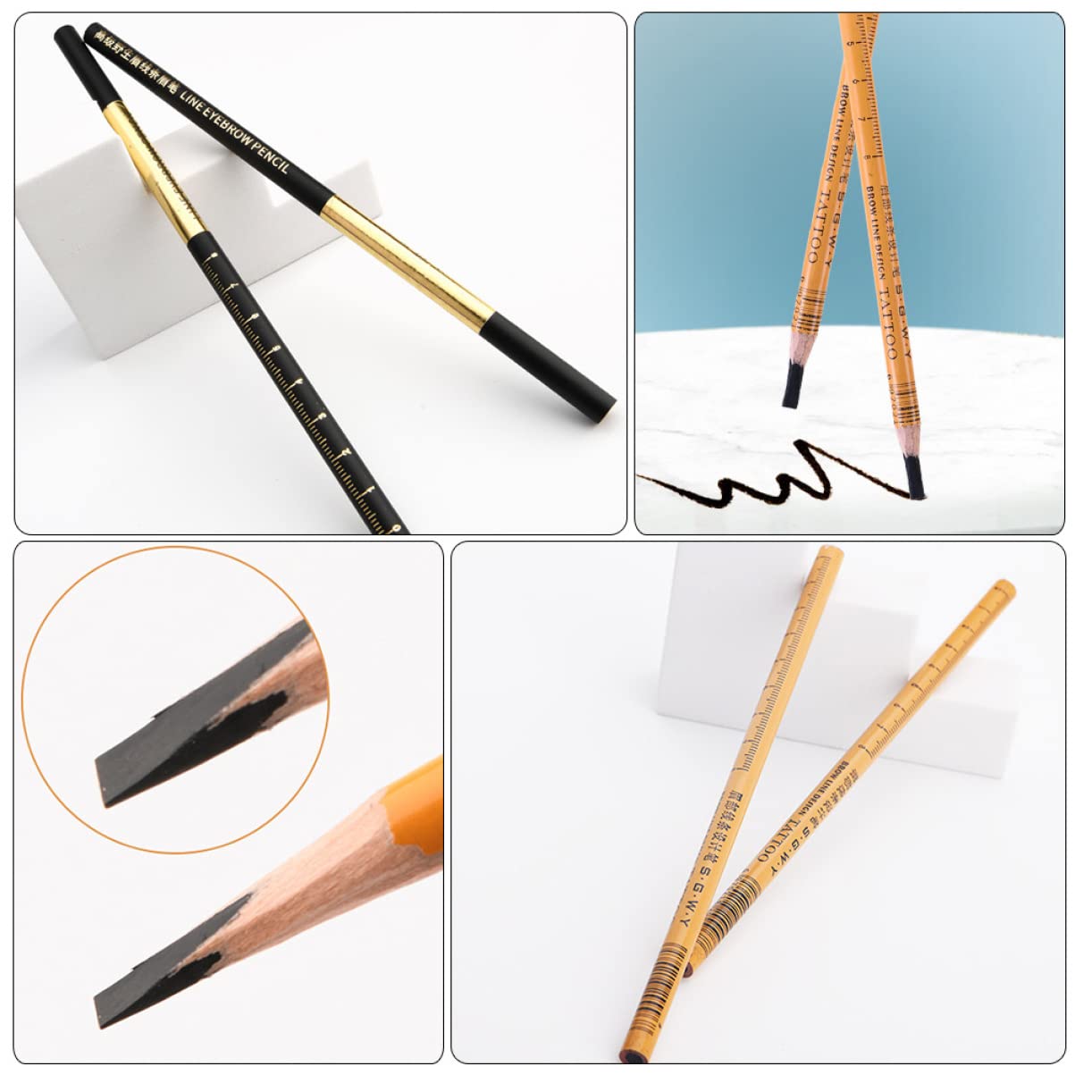 FRCOLOR 6 piezas lápiz de cejas marrón delineador de ojos lápices de maquillaje lápices para dibujar cejas sombra de ojos marrones de maquillaje de mujer portátil línea de