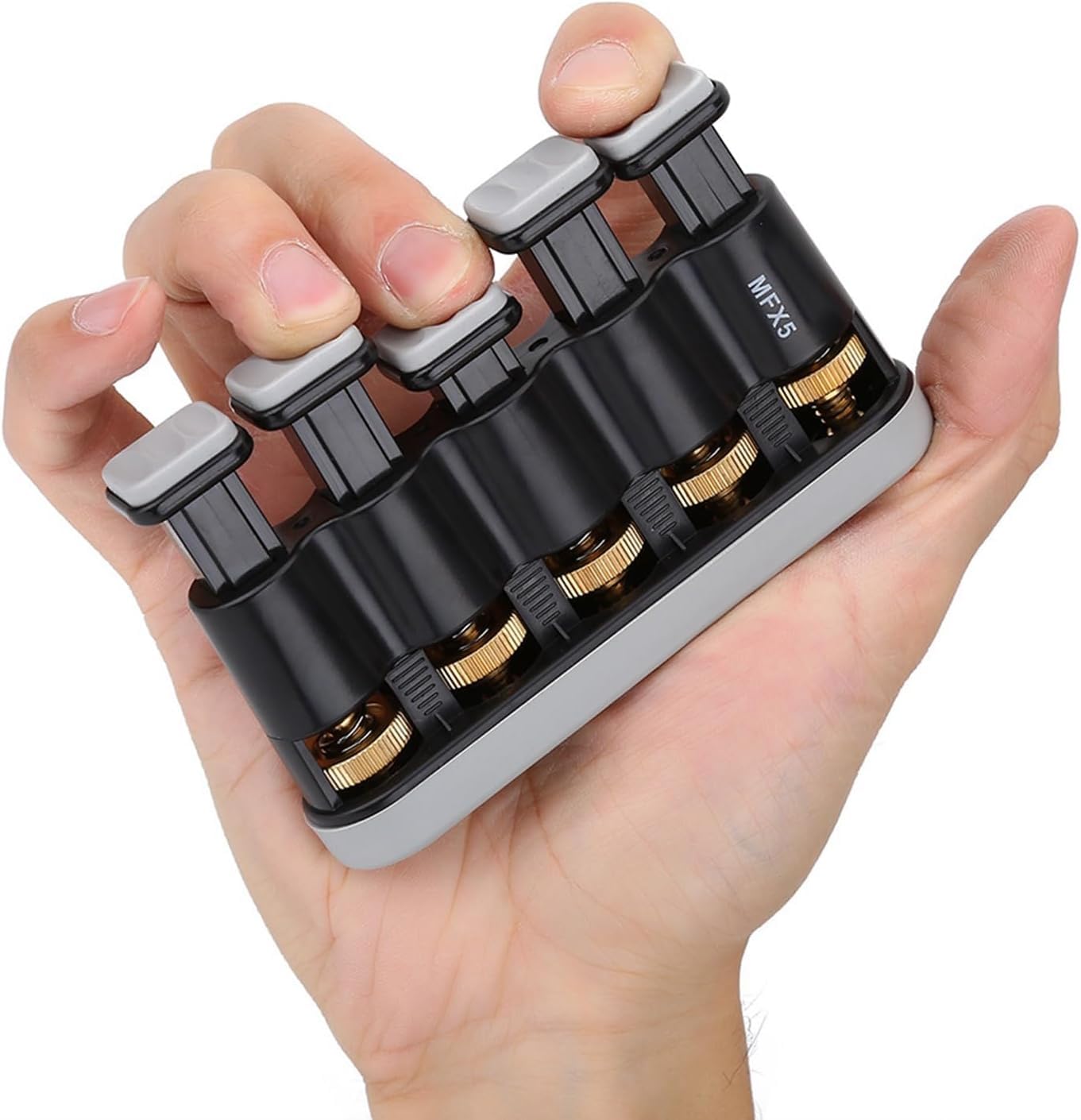 Ejercitador de Fuerza para Dedos, Entrenador de Mano Ajustable 3-8.5LB, Material Duradero con Agarres Antideslizantes para Músicos, Fisicoculturismo y Oficina