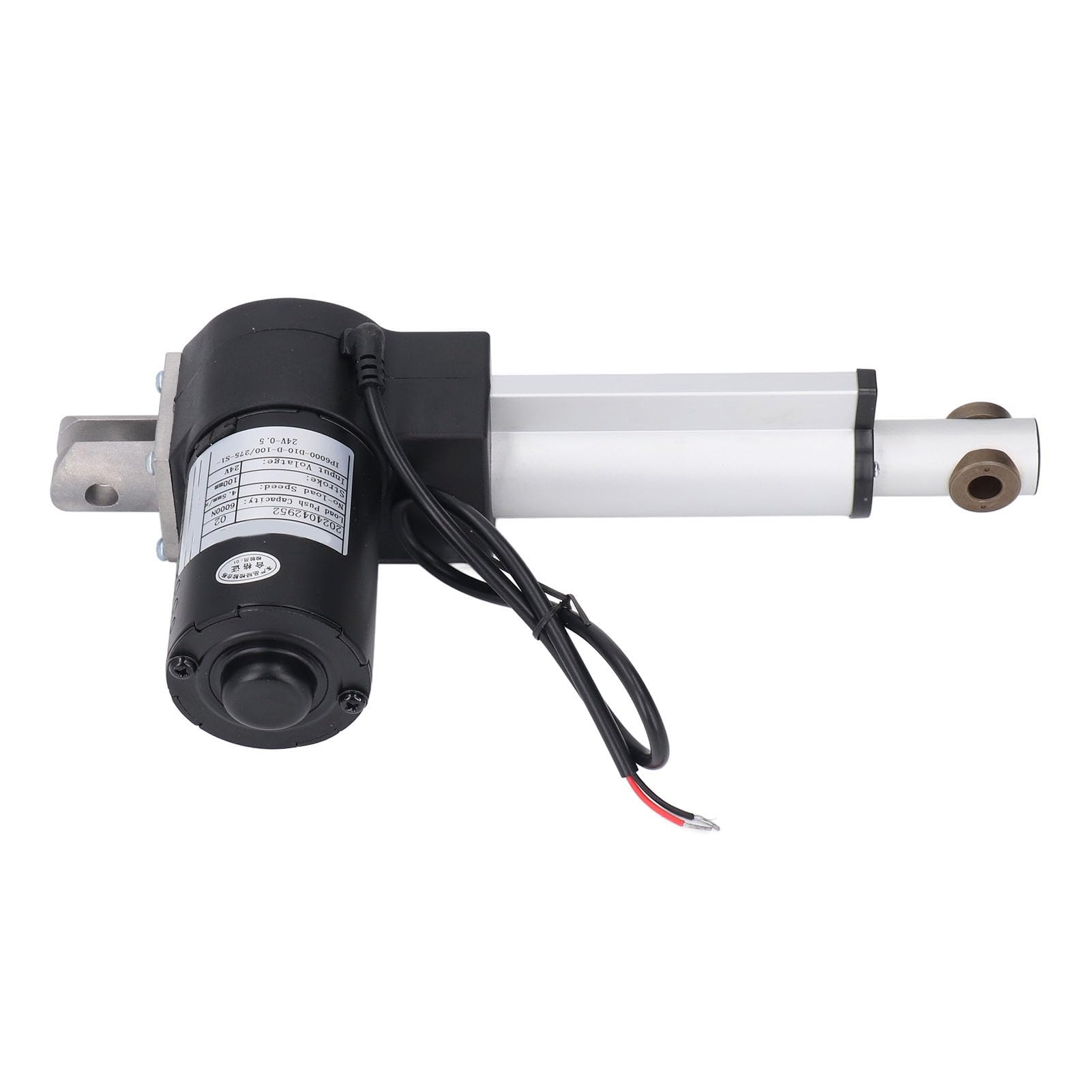 Elektryczny Siłownik Liniowy 6000N, 24 V, Skok 100 Mm, Wysokie Bezpieczeństwo, Rura Aluminiowa, Złącze Montażowe ABS, IP43, 4,5 Mm/s, Medycyna, przemysł, Rolnictwo, Gastronomia,