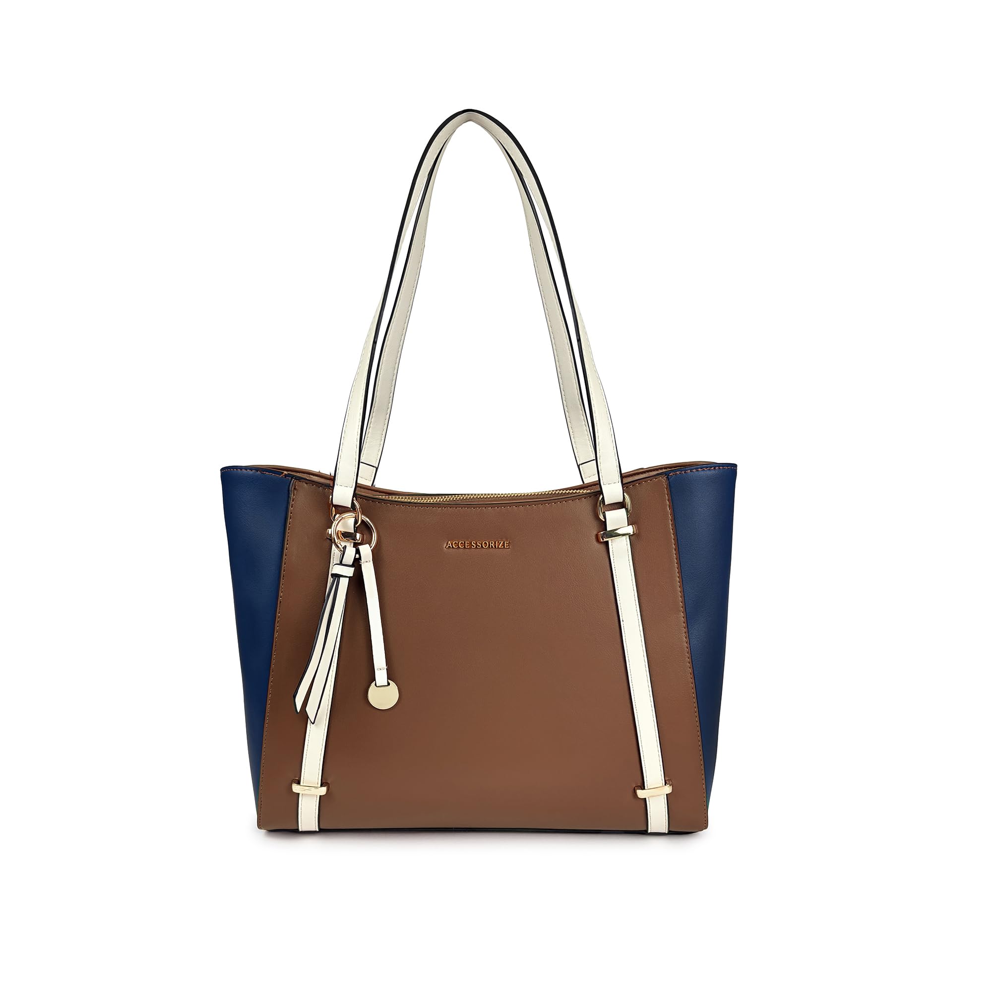 London Women's Oriel Tote Bag | Colour-Block Faux Leather Shoulder Bag with Rope Handles | Spacious Everyday Tote-image-40