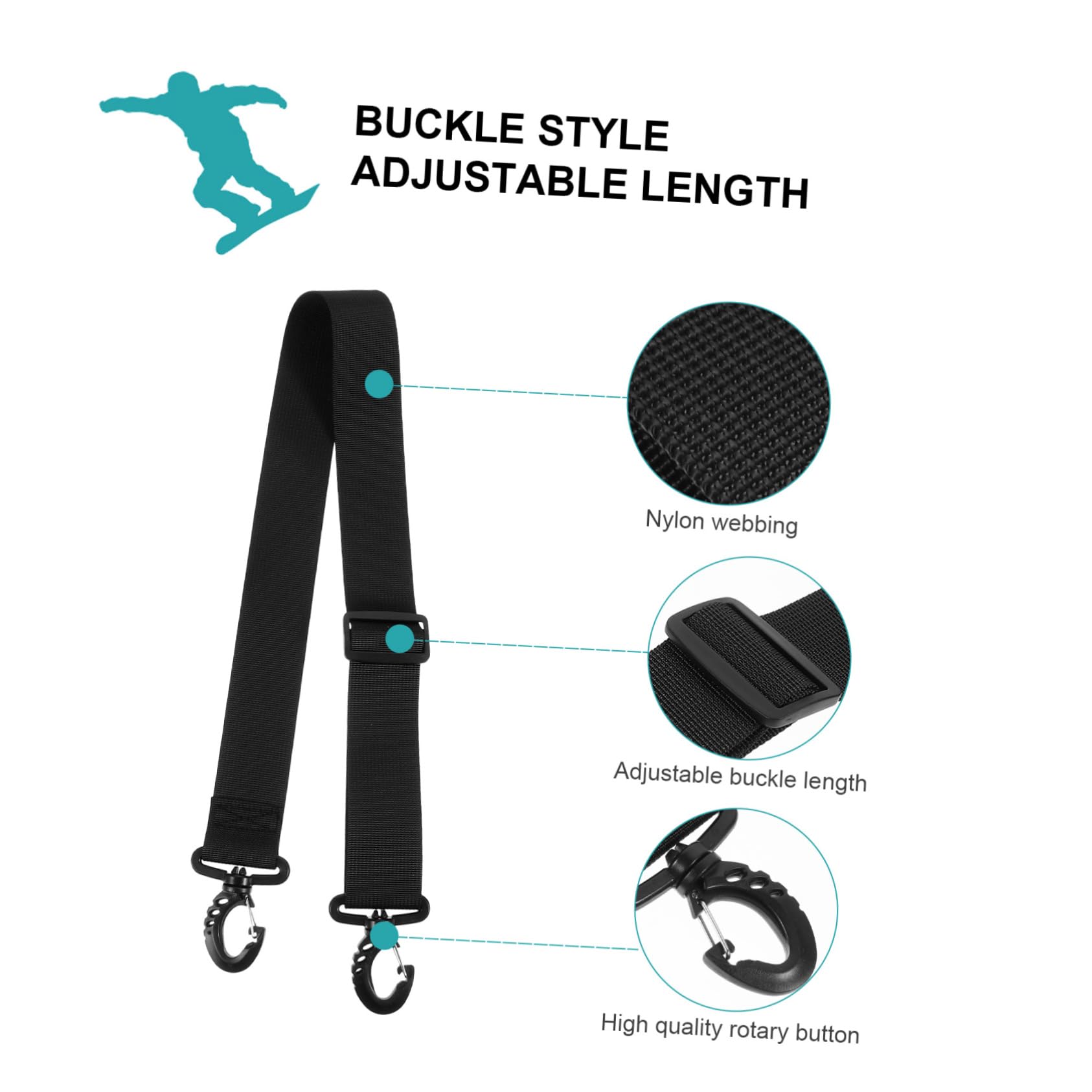 Kisangel 9pièces Sangles Porte-Ski Réglables pour Transport De Chaussures De Ski Et Patins à Glace Accessoires Pratiques Durable pour Hiver