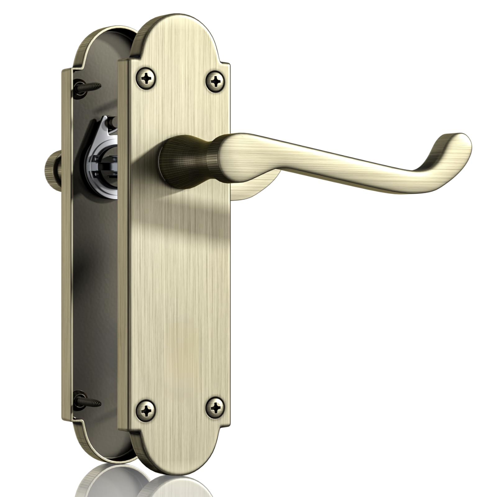 Bwintech 1 Sets Matte Antique Bronze Richmond Lever on Plate, Latch Furniture, Backplate Door Handles,Suitable for Wooden Doors — image 1