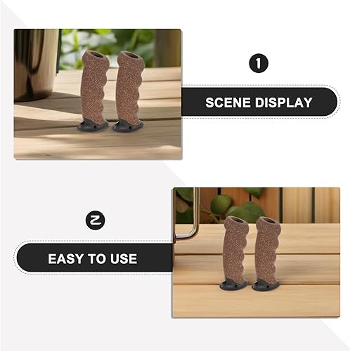 Miniatura 5 de Kisangel Mango de bastón de senderismo, mango de bastón de madera, mango de bastón de esquí, mango de repuesto para bastón de mano, almohadillas de